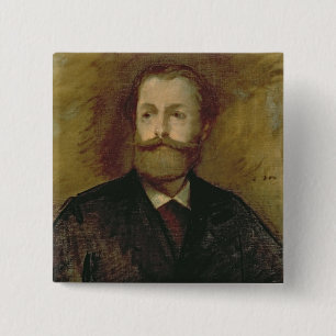 Bóton Quadrado 5.08cm Retrato de Manet de Antonin Proust c.1877-80