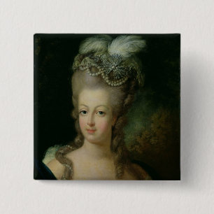 Bóton Quadrado 5.08cm Retrato de Marie-Antoinette
