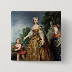 Bóton Quadrado 5.08cm Retrato de Marie Leczinska depois de 1725
