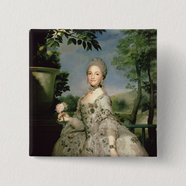 Bóton Quadrado 5.08cm Retrato de Marie-Louise de Bourbon (Frente)