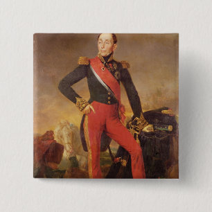 Bóton Quadrado 5.08cm Retrato de Marquês Emmanuel de Grouchy