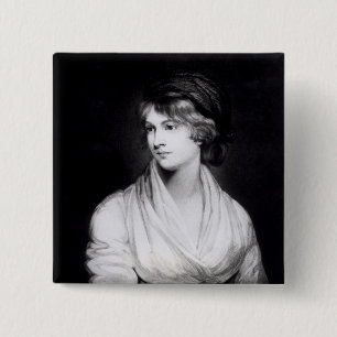 Bóton Quadrado 5.08cm Retrato de Mary Wollstonecraft Godwin