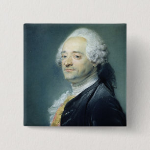 Bóton Quadrado 5.08cm Retrato de Maurício Quentin de la Visita, 1750