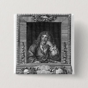 Bóton Quadrado 5.08cm Retrato de Moliere