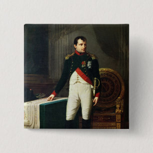 Bóton Quadrado 5.08cm Retrato de Napoleon Bonaparte 1809