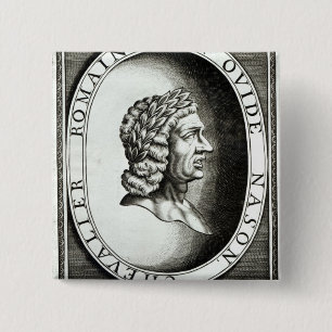 Bóton Quadrado 5.08cm Retrato de Ovid