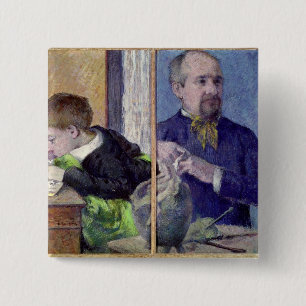 Bóton Quadrado 5.08cm Retrato de Paul Gauguin de Jean Paul Aube e seu