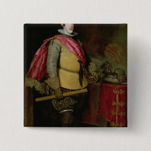 Bóton Quadrado 5.08cm Retrato de Philip IV da espanha