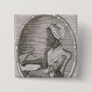 Bóton Quadrado 5.08cm Retrato de Phillis Wheatley
