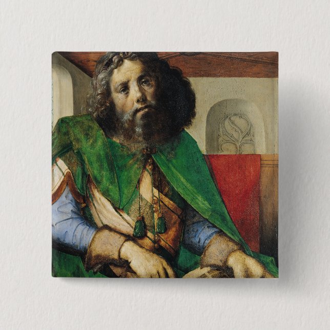 Bóton Quadrado 5.08cm Retrato de Plato c.1475 (Frente)