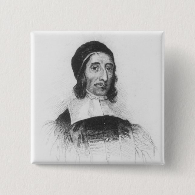 Bóton Quadrado 5.08cm Retrato de Richard Baxter (Frente)