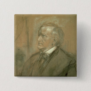 Bóton Quadrado 5.08cm Retrato de Richard Wagner 1868
