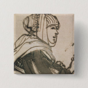 Bóton Quadrado 5.08cm Retrato de Saskia, 1634