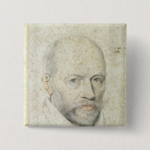 Bóton Quadrado 5.08cm Retrato de St. Vincent de Paul