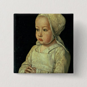 Bóton Quadrado 5.08cm Retrato de Suzanne de 1491-1521) daughte de