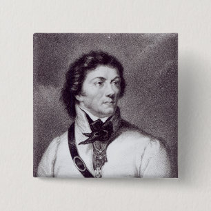 Bóton Quadrado 5.08cm Retrato de Tadeusz Kosciuszko