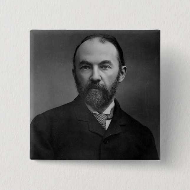 Bóton Quadrado 5.08cm Retrato de Thomas Hardy (Frente)