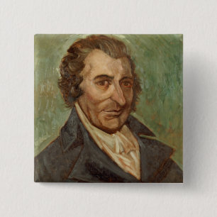Bóton Quadrado 5.08cm Retrato de Thomas Paine