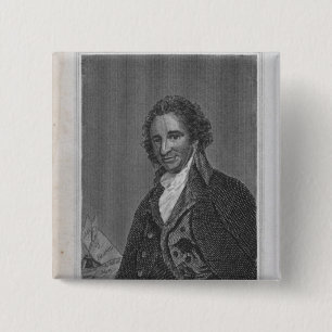 Bóton Quadrado 5.08cm Retrato de Thomas Paine do volume mim