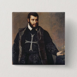 Bóton Quadrado 5.08cm Retrato de um cavaleiro da ordem de Malta