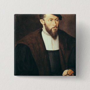 Bóton Quadrado 5.08cm Retrato de um homem, 1549