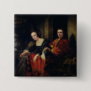 Bóton Quadrado 5.08cm Retrato de um marido e de uma esposa, 1654