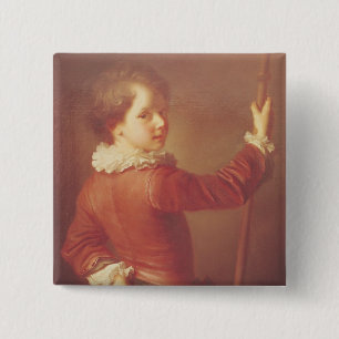Bóton Quadrado 5.08cm Retrato de um peregrino novo, 1725