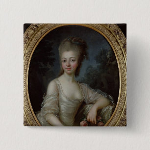 Bóton Quadrado 5.08cm Retrato de uma rapariga, 1775