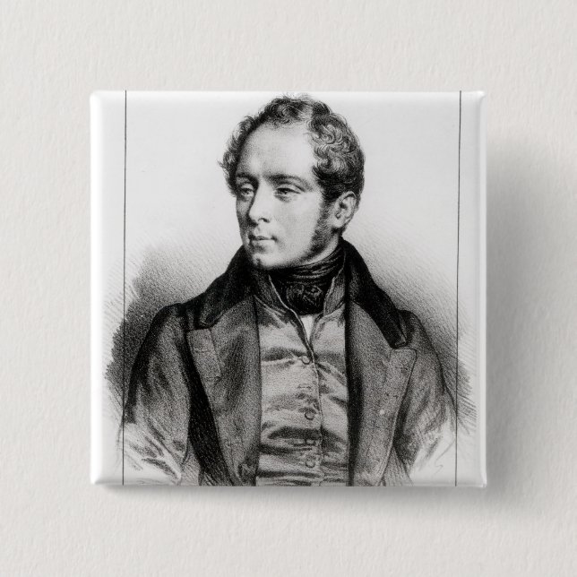 Bóton Quadrado 5.08cm Retrato de Vincenzo Bellini (Frente)