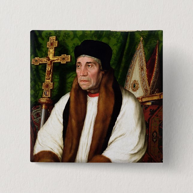 Bóton Quadrado 5.08cm Retrato de William Warham (Frente)