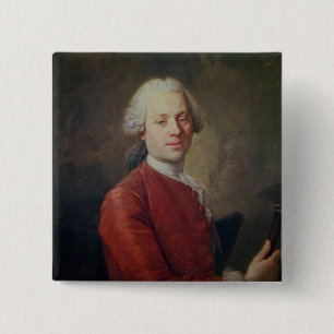 Bóton Quadrado 5.08cm Retrato do d'Alembert de Jean le Rond