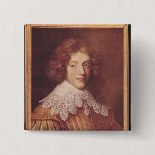 Bóton Quadrado 5.08cm Retrato do d'Effiat de Henri Coeffier de Ruze