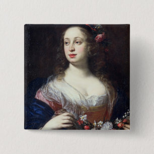 Bóton Quadrado 5.08cm Retrato do della Rovere de Vittoria vestido como a