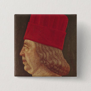 Bóton Quadrado 5.08cm Retrato do d'Este de Borso, príncipe de Ferrara