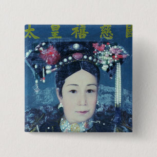 Bóton Quadrado 5.08cm Retrato do Dowager de imperatriz Cixi
