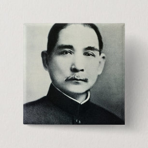 Bóton Quadrado 5.08cm Retrato do Dr. Sun Yat-sen
