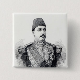 Bóton Quadrado 5.08cm Retrato do Khedive Tawfig