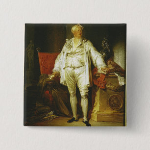 Bóton Quadrado 5.08cm Retrato do Monsieur Bergeret de Grancourt (1715-8