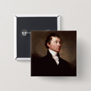 Bóton Quadrado 5.08cm Retrato do Presidente Americano James Monroe