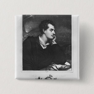 Bóton Quadrado 5.08cm Retrato do senhor Byron