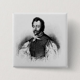 Bóton Quadrado 5.08cm Retrato do senhor Francis Drake
