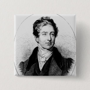 Bóton Quadrado 5.08cm Retrato do senhor Robert Peel