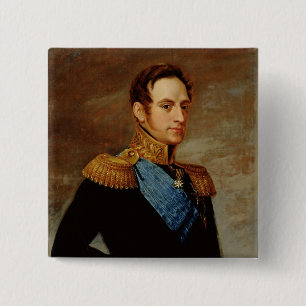 Bóton Quadrado 5.08cm Retrato do Tsar Nicholas mim 1826
