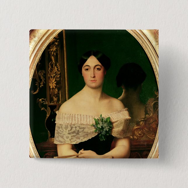 Bóton Quadrado 5.08cm Retrato do vidoeiro de Marianne Elisa (Frente)