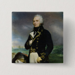 Bóton Quadrado 5.08cm Retrato do visconde Alexandre-Francois-Marie