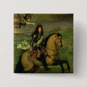 Bóton Quadrado 5.08cm Retrato equestre de Louis XIV