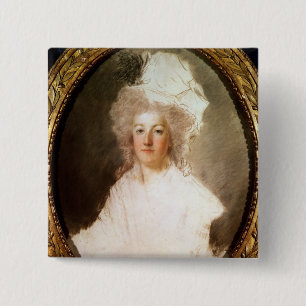 Bóton Quadrado 5.08cm Retrato inacabado de Marie-Antoinette