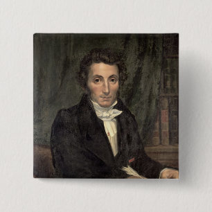 Bóton Quadrado 5.08cm Retrato Rene de Caillie