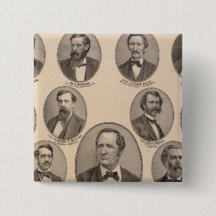 Bóton Quadrado 5.08cm Retratos de Hon Thomas A Hendricks