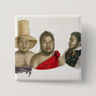 Bóton Quadrado 5.08cm Retratos dos chefes das ilhas de sanduíche, de